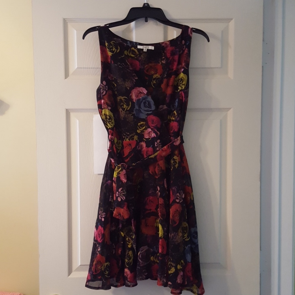 BB Dakota Black Floral Dress